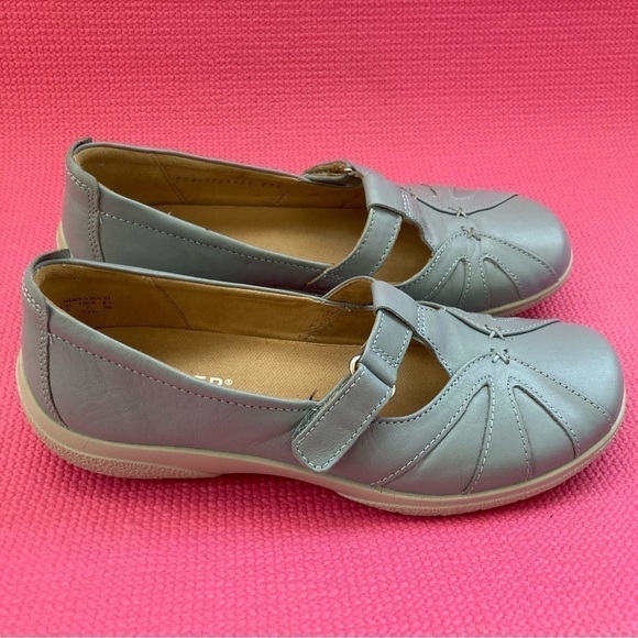 hotter womens nirvana II grey flat leather shoes US Size 7 - Picture 1 of 7